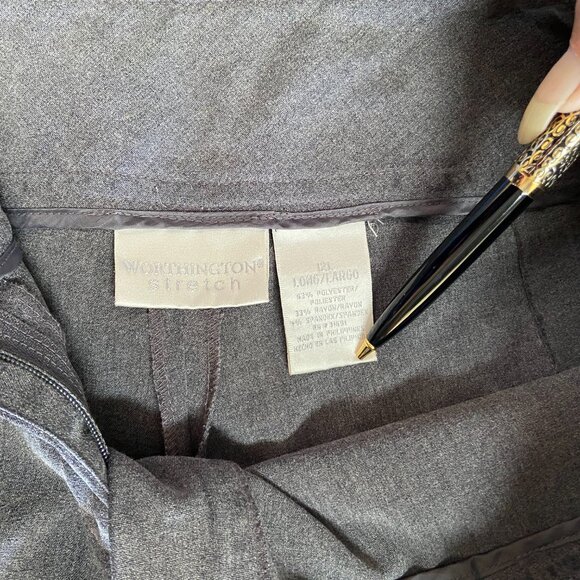 Worthington Stretch Grey Dress Pants Size12L - Picture 5 of 8